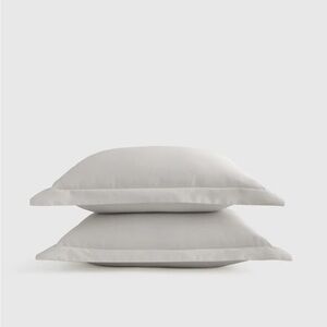 QUINCE Giza Cotton Sateen Sham Set Standard Light Grey
